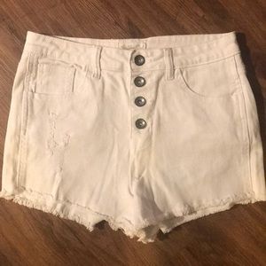 Garden Grove White distressed cutoff denim shorts